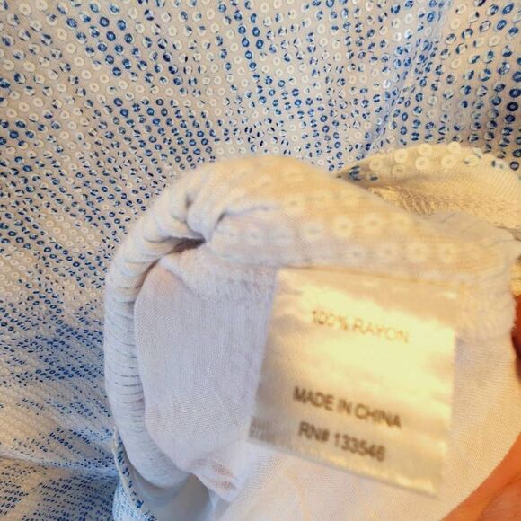 Crosby Womens Tops Sequenced Blue Short Sleeve Blue White Small - Picture 7 of 8